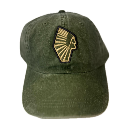 Forest Green Warrior Head Dad Cap