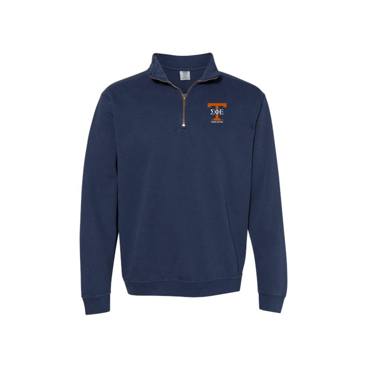 Comfort Colors - Texas Alpha Quarter Zip Sweatshirt - Navy