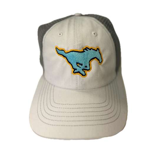 White Mustang Mesh Cap