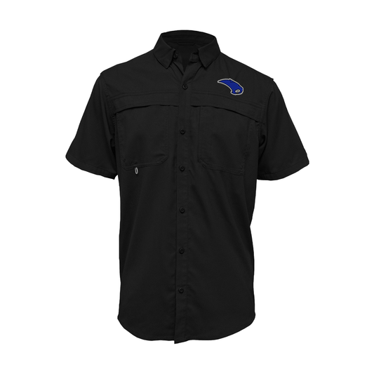 Embroidered Fishing Shirt - Short Sleeve - Robert Vela Sabercats - OG Logo