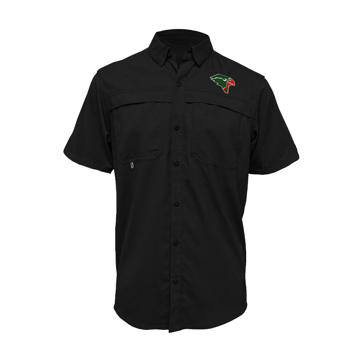 Embroidered Fishing Shirt - Short Sleeve - Harlingen South Hawks - Hawk Logo