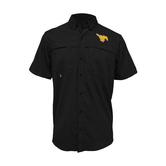 Embroidered Fishing Shirt - Short Sleeve - McAllen Memorial Mustangs