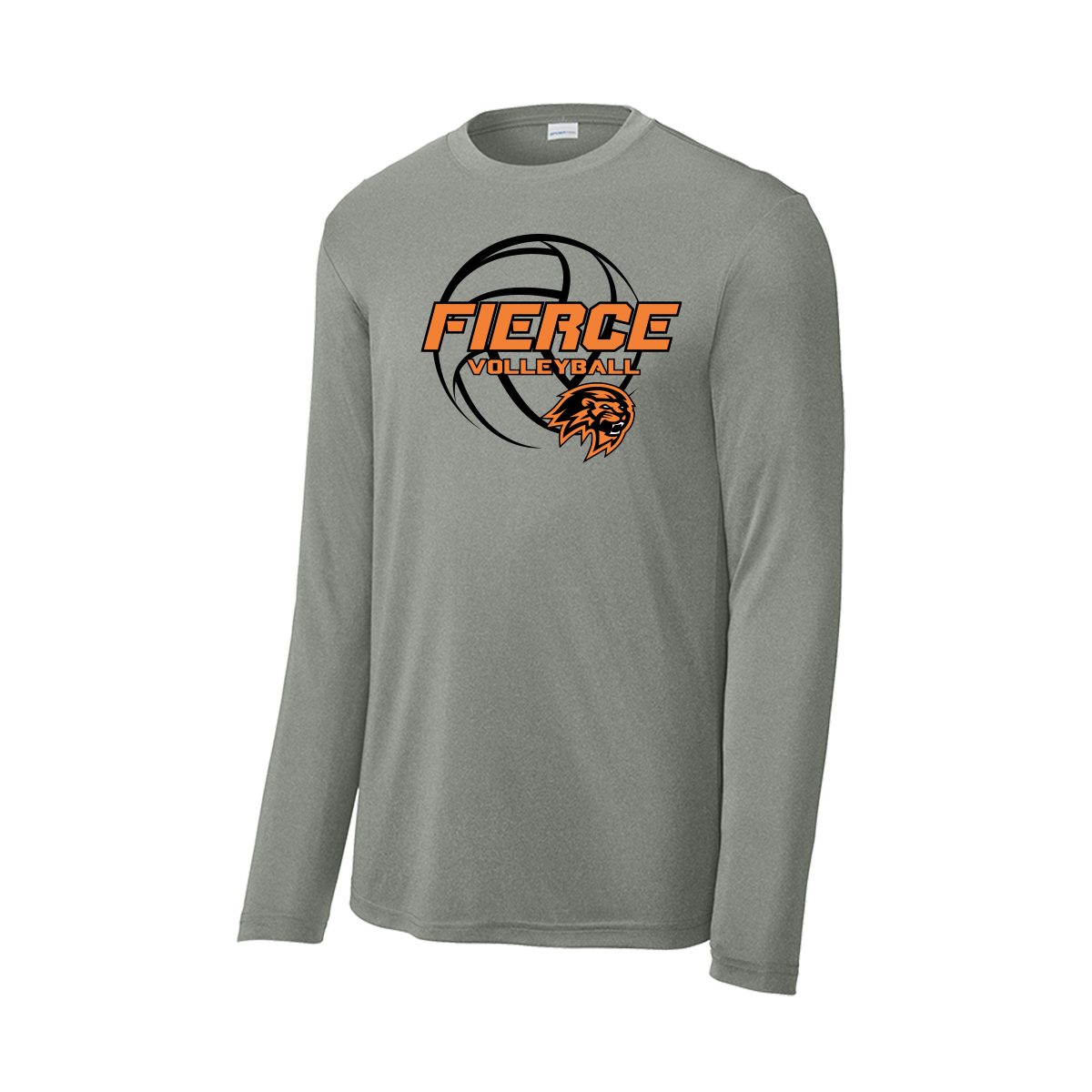 Fierce Volleyball Fan Shirt - Long Sleeve - Grey