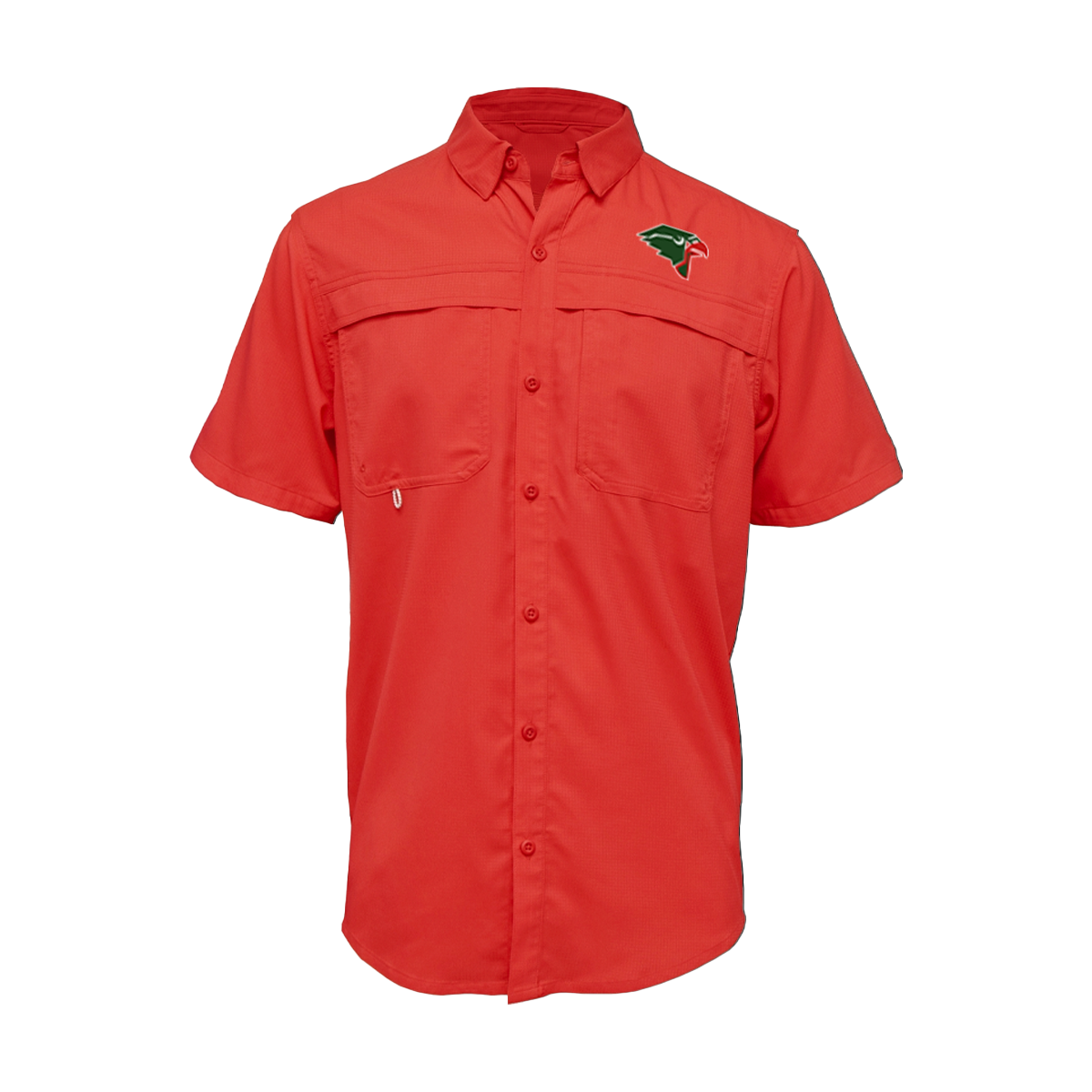 Embroidered Fishing Shirt - Short Sleeve - Harlingen South Hawks - Hawk Logo