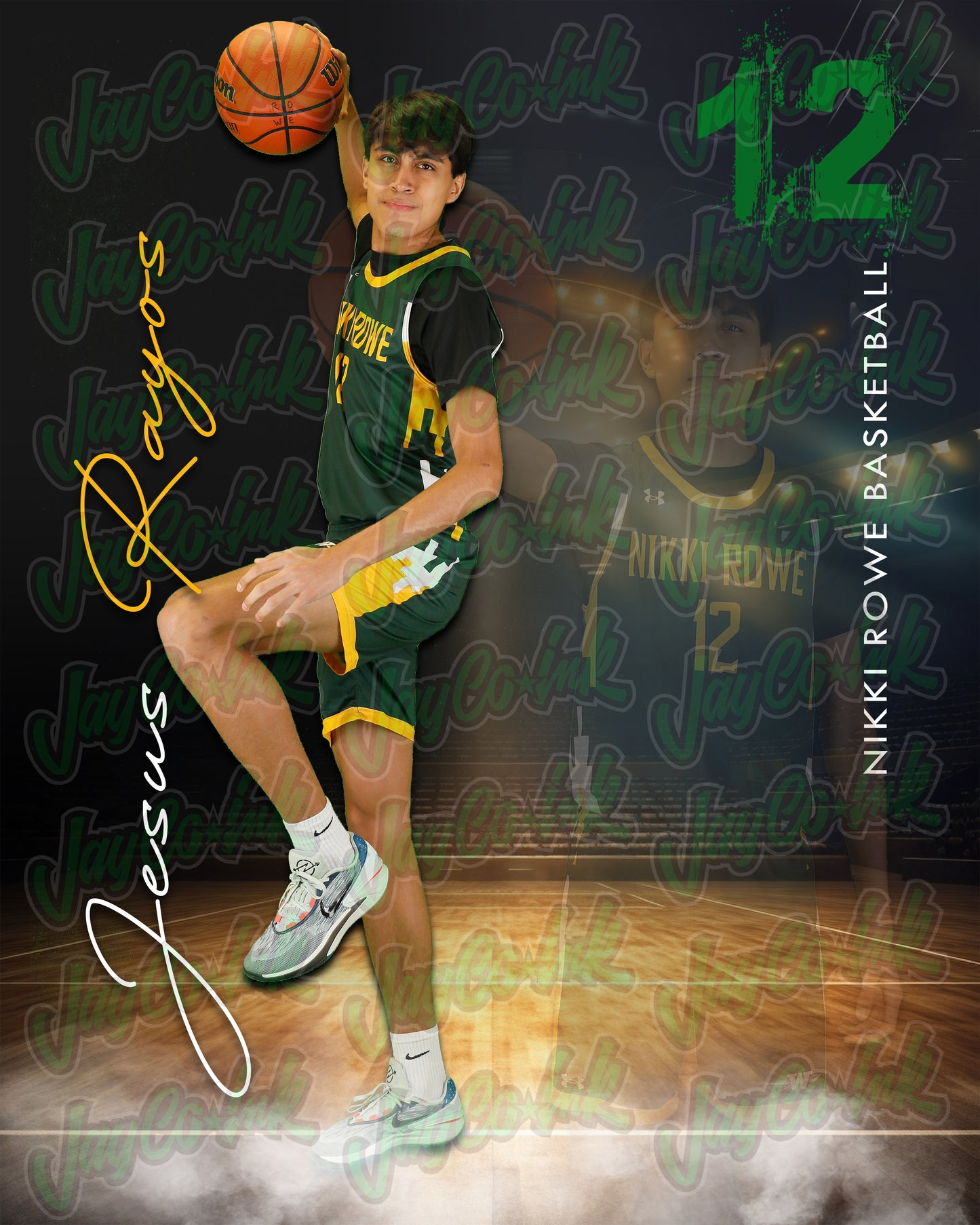 Rowe Varsity Basketball- Jesus #12