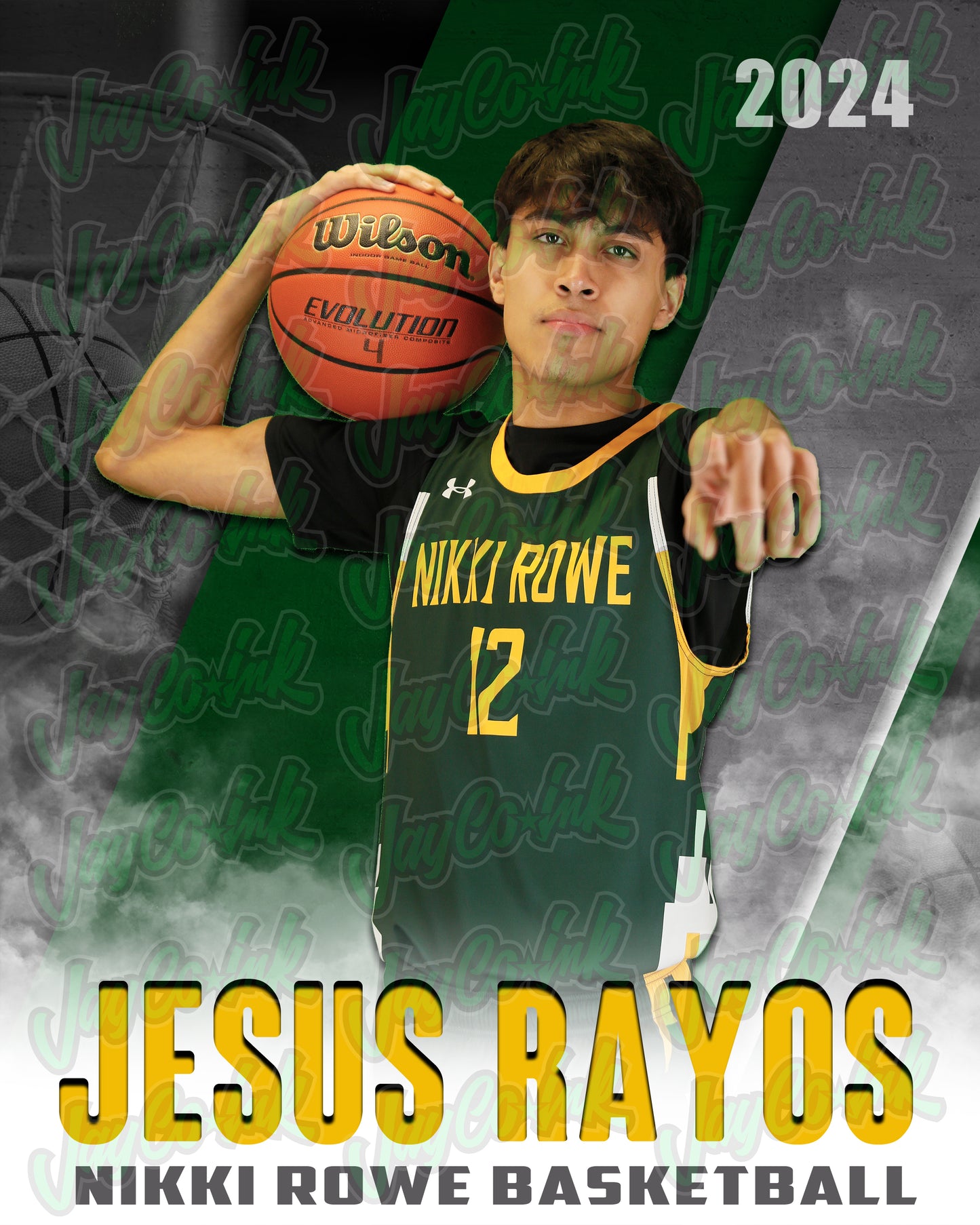 Rowe Varsity Basketball- Jesus #12