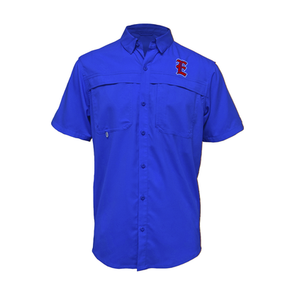 Embroidered Fishing Shirt - Short Sleeve - Edinburg Bobcats - E Logo