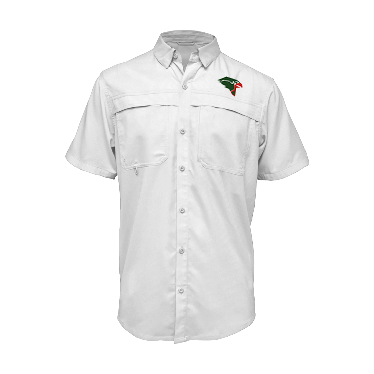 Embroidered Fishing Shirt - Short Sleeve - Harlingen South Hawks - Hawk Logo