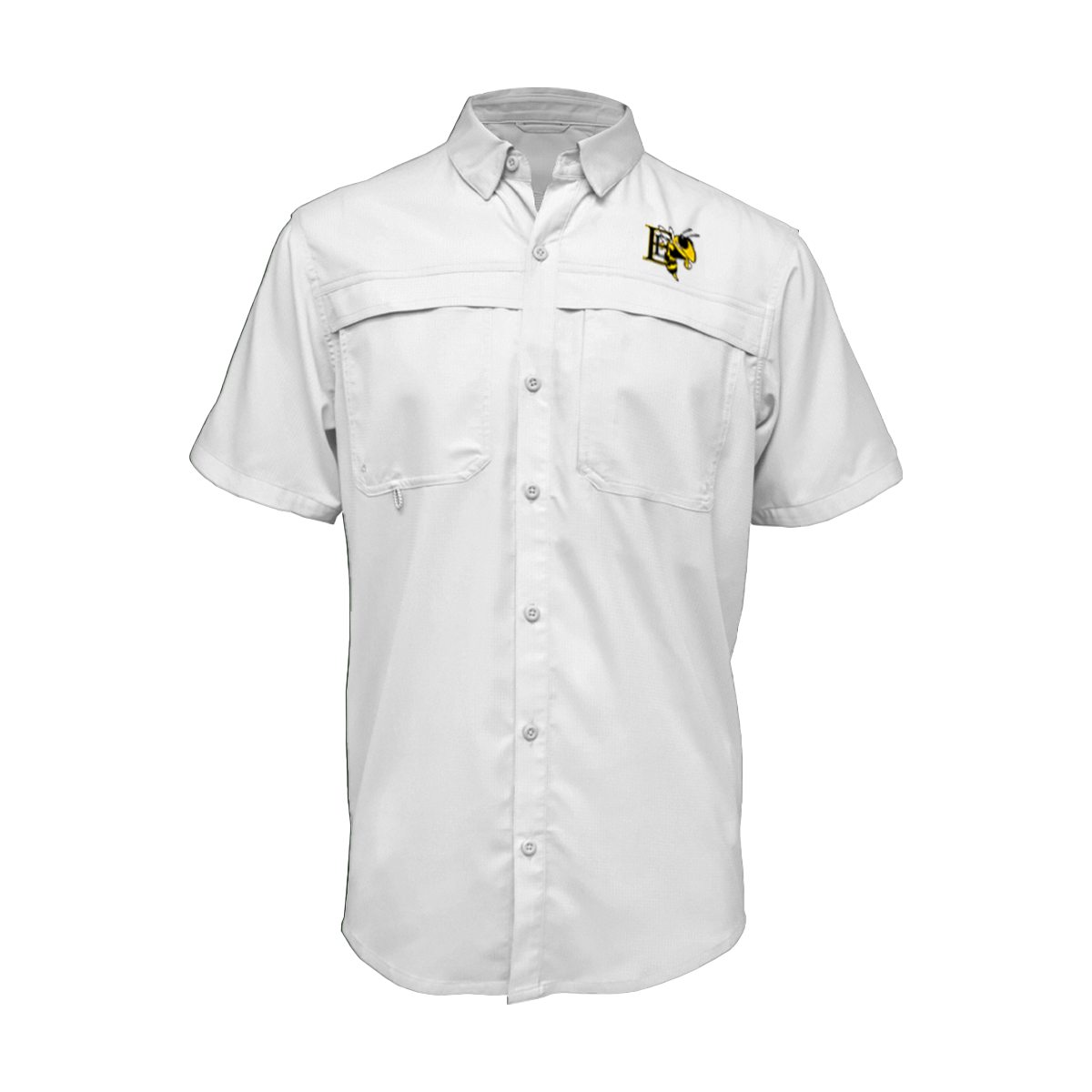 Embroidered Fishing Shirt - Short Sleeve - Edcouch Elsa Yellow Jackets