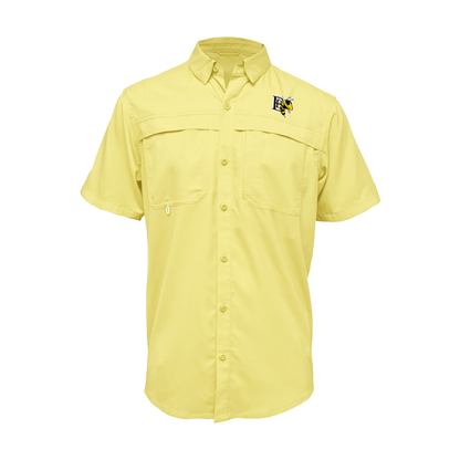 Embroidered Fishing Shirt - Short Sleeve - Edcouch Elsa Yellow Jackets